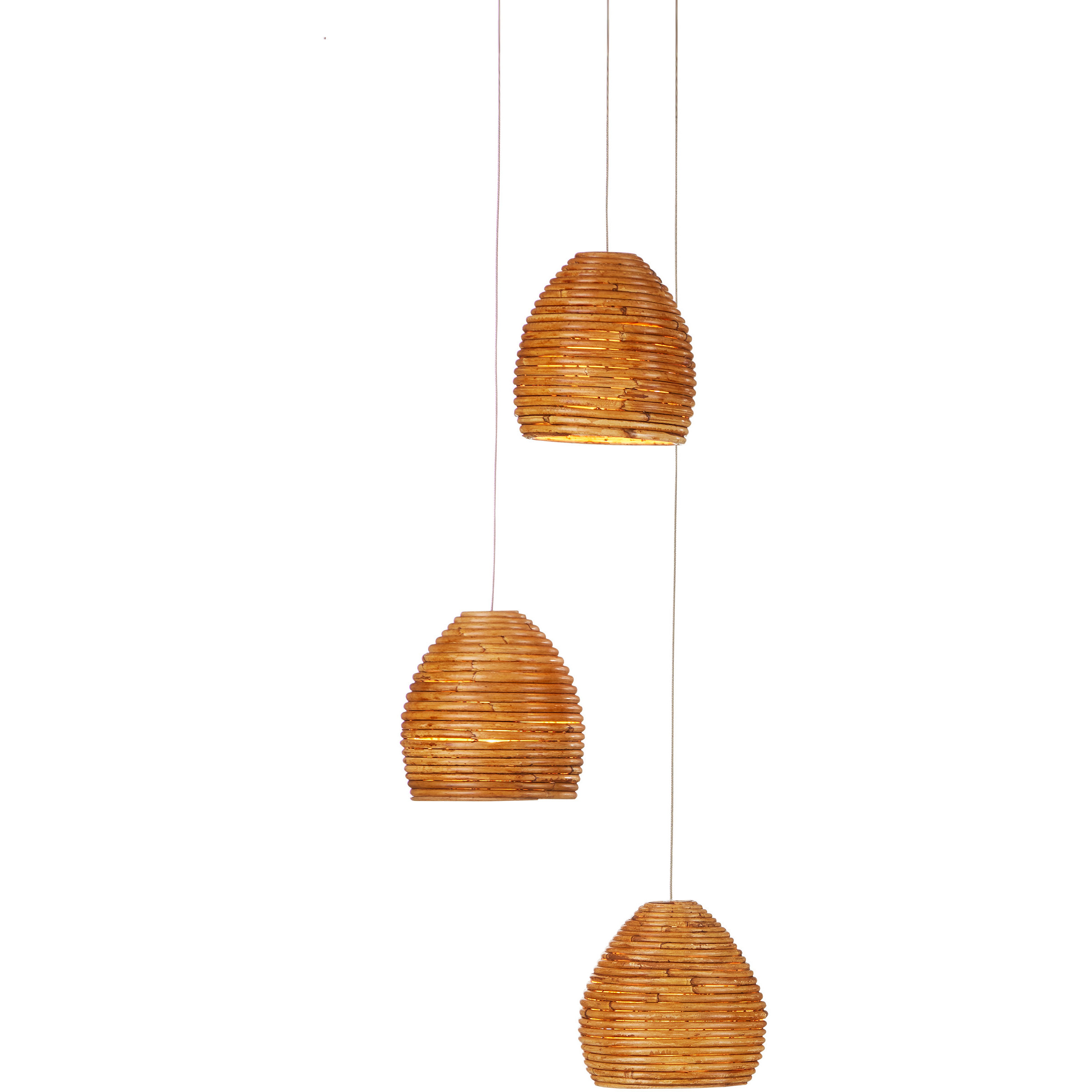 Beehive 3 Light 11.5 inch Silver Multi-Drop Pendant Ceiling Light