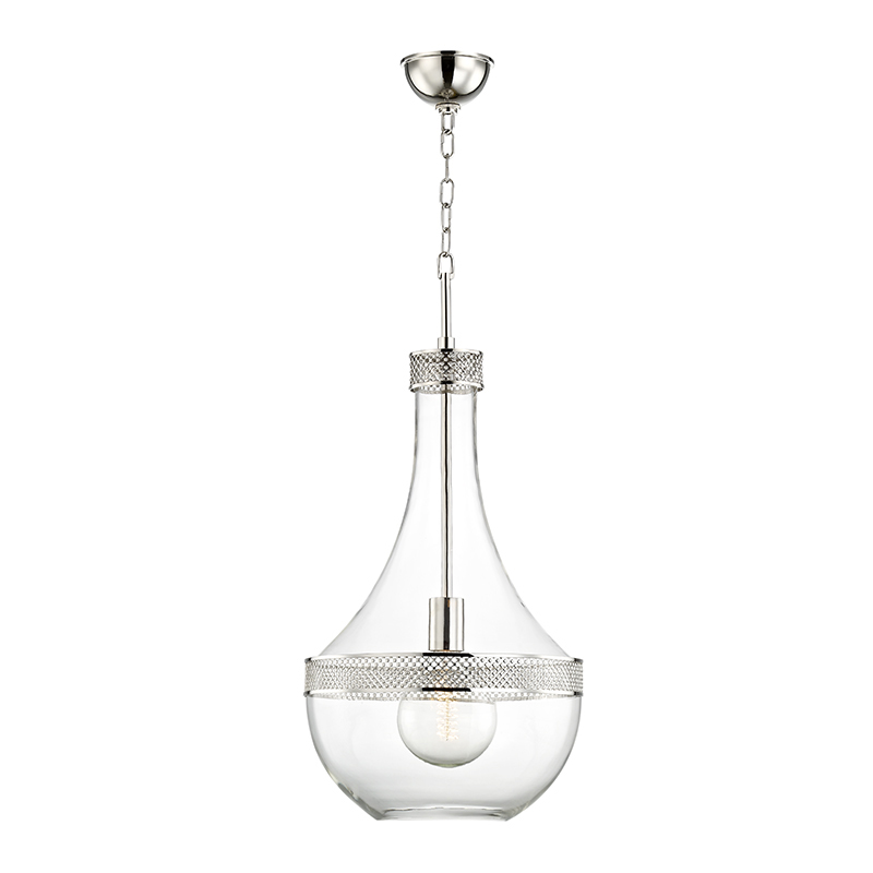 Hagen 1 Light 14 inch Polished Nickel Pendant Ceiling Light