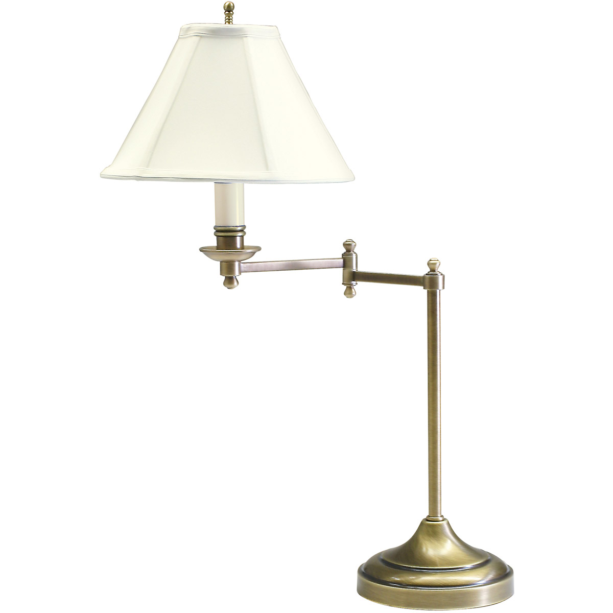Club 25 inch 60 watt Antique Brass Table Lamp Portable Light