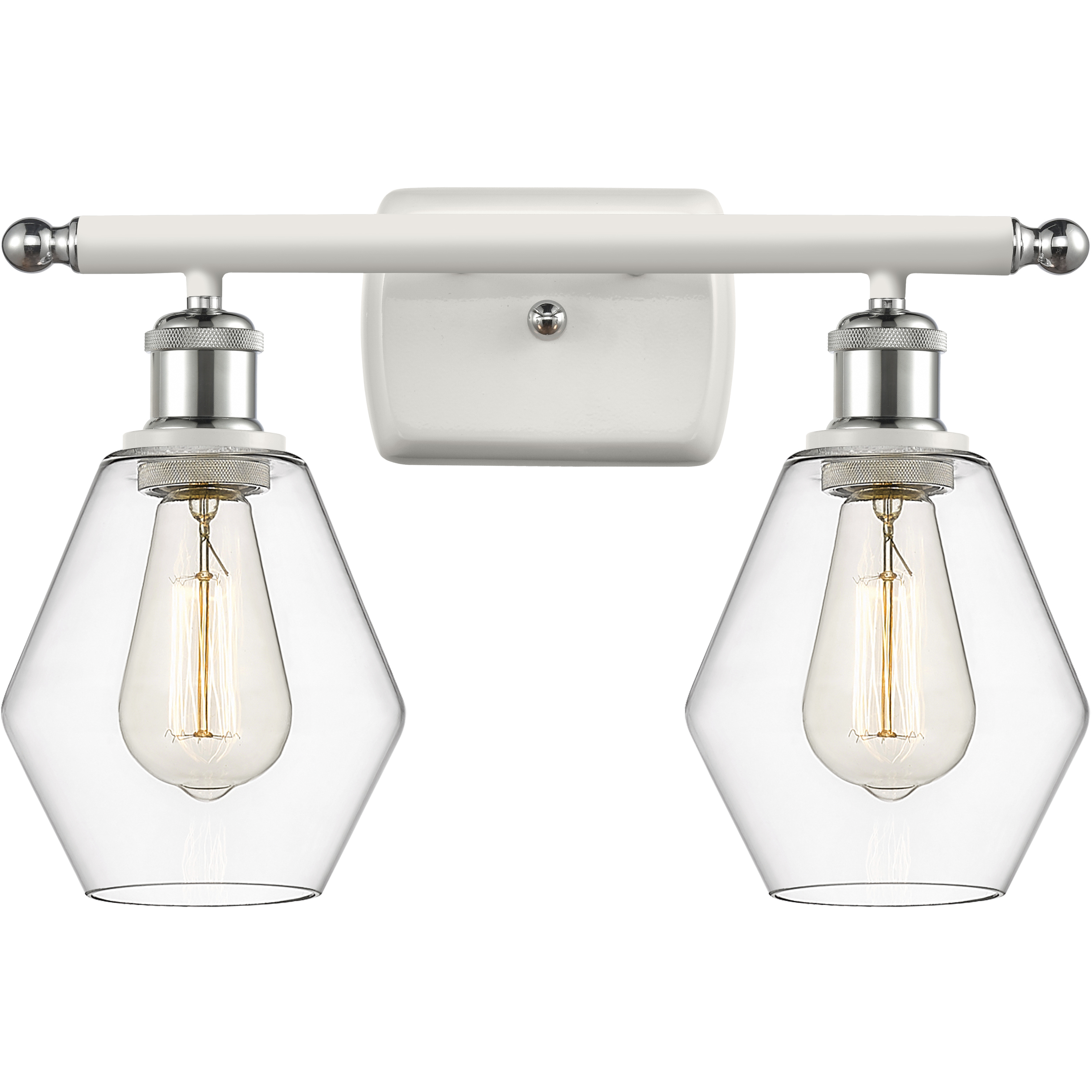 Ballston Cindyrella LED 16 inch White and Polished Chrome Bath Vanity Light Wall Light in Clear Glass